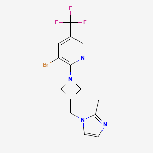 molecular formula C14H14BrF3N4 B15121868 3-bromo-2-{3-[(2-methyl-1H-imidazol-1-yl)methyl]azetidin-1-yl}-5-(trifluoromethyl)pyridine 