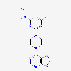 molecular formula C16H21N9 B15121874 N-ethyl-6-methyl-2-[4-(9H-purin-6-yl)piperazin-1-yl]pyrimidin-4-amine 