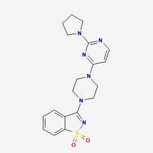 3-{4-[2-(Pyrrolidin-1-yl)pyrimidin-4-yl]piperazin-1-yl}-1lambda6,2-benzothiazole-1,1-dione