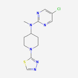 molecular formula C12H15ClN6S B15121900 5-chloro-N-methyl-N-[1-(1,3,4-thiadiazol-2-yl)piperidin-4-yl]pyrimidin-2-amine 