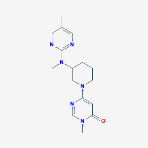 molecular formula C16H22N6O B15121906 3-Methyl-6-{3-[methyl(5-methylpyrimidin-2-yl)amino]piperidin-1-yl}-3,4-dihydropyrimidin-4-one 