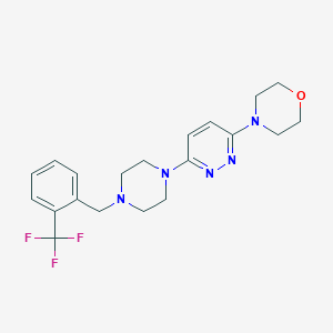 molecular formula C20H24F3N5O B15121911 4-[6-(4-{[2-(Trifluoromethyl)phenyl]methyl}piperazin-1-yl)pyridazin-3-yl]morpholine 