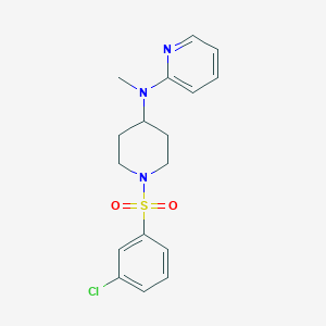 molecular formula C17H20ClN3O2S B15121966 N-[1-(3-chlorobenzenesulfonyl)piperidin-4-yl]-N-methylpyridin-2-amine 