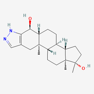 molecular formula C21H32N2O2 B1512197 (1S,3aS,3bR,5aR,6S,10aR,10bS,12aS)-1,10a,12a-Trimethyl-1,2,3,3a,3b,4,5,5a,6,7,10,10a,10b,11,12,12a-hexadecahydrocyclopenta[5,6]naphtho[1,2-f]indazole-1,6-diol CAS No. 100356-20-5