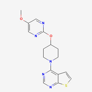 5-Methoxy-2-[(1-{thieno[2,3-d]pyrimidin-4-yl}piperidin-4-yl)oxy]pyrimidine