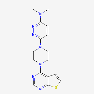 N,N-dimethyl-6-(4-{thieno[2,3-d]pyrimidin-4-yl}piperazin-1-yl)pyridazin-3-amine