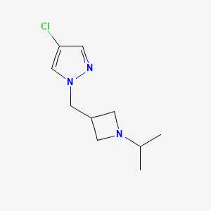 molecular formula C10H16ClN3 B15121987 4-chloro-1-{[1-(propan-2-yl)azetidin-3-yl]methyl}-1H-pyrazole 