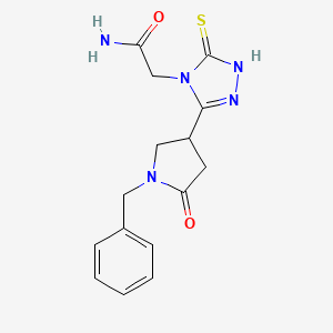 2-[3-(1-benzyl-5-oxopyrrolidin-3-yl)-5-sulfanylidene-4,5-dihydro-1H-1,2,4-triazol-4-yl]acetamide