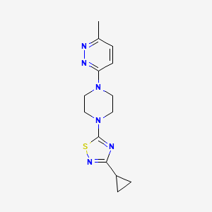 molecular formula C14H18N6S B15122022 3-[4-(3-Cyclopropyl-1,2,4-thiadiazol-5-yl)piperazin-1-yl]-6-methylpyridazine 