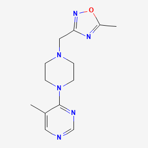 5-Methyl-4-{4-[(5-methyl-1,2,4-oxadiazol-3-yl)methyl]piperazin-1-yl}pyrimidine