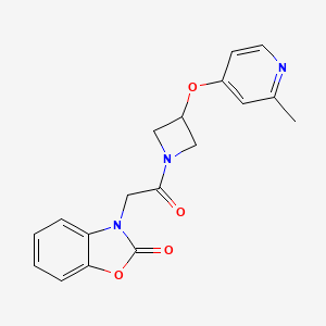 molecular formula C18H17N3O4 B15122049 3-(2-{3-[(2-Methylpyridin-4-yl)oxy]azetidin-1-yl}-2-oxoethyl)-2,3-dihydro-1,3-benzoxazol-2-one 