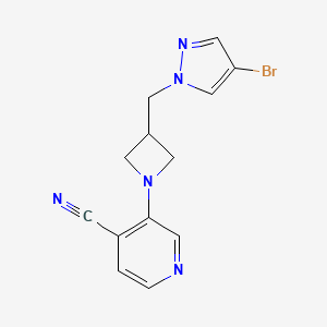 3-{3-[(4-bromo-1H-pyrazol-1-yl)methyl]azetidin-1-yl}pyridine-4-carbonitrile