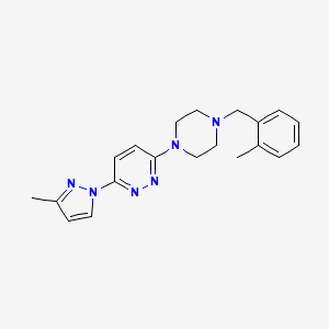 molecular formula C20H24N6 B15122075 3-(3-methyl-1H-pyrazol-1-yl)-6-{4-[(2-methylphenyl)methyl]piperazin-1-yl}pyridazine 