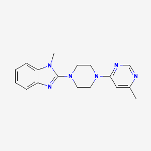 molecular formula C17H20N6 B15122084 1-methyl-2-[4-(6-methylpyrimidin-4-yl)piperazin-1-yl]-1H-1,3-benzodiazole 