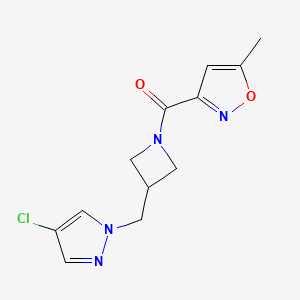 3-{3-[(4-chloro-1H-pyrazol-1-yl)methyl]azetidine-1-carbonyl}-5-methyl-1,2-oxazole