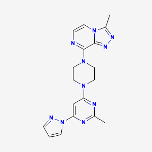 2-methyl-4-(4-{3-methyl-[1,2,4]triazolo[4,3-a]pyrazin-8-yl}piperazin-1-yl)-6-(1H-pyrazol-1-yl)pyrimidine