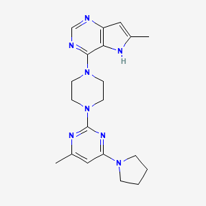 4-methyl-2-(4-{6-methyl-5H-pyrrolo[3,2-d]pyrimidin-4-yl}piperazin-1-yl)-6-(pyrrolidin-1-yl)pyrimidine