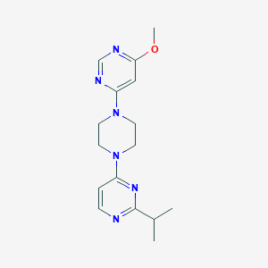 molecular formula C16H22N6O B15122134 4-[4-(6-Methoxypyrimidin-4-yl)piperazin-1-yl]-2-(propan-2-yl)pyrimidine 