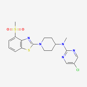 molecular formula C18H20ClN5O2S2 B15122149 5-chloro-N-[1-(4-methanesulfonyl-1,3-benzothiazol-2-yl)piperidin-4-yl]-N-methylpyrimidin-2-amine 