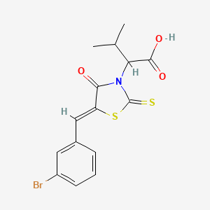 2-[(5Z)-5-[(3-bromophenyl)methylidene]-4-oxo-2-sulfanylidene-1,3-thiazolidin-3-yl]-3-methylbutanoic acid