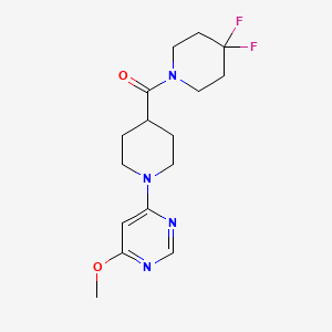 molecular formula C16H22F2N4O2 B15122169 4-[4-(4,4-Difluoropiperidine-1-carbonyl)piperidin-1-yl]-6-methoxypyrimidine 