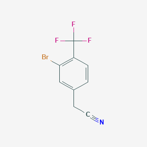 molecular formula C9H5BrF3N B1512217 2-(3-ブロモ-4-(トリフルオロメチル)フェニル)アセトニトリル CAS No. 1214372-42-5