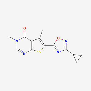 6-(3-cyclopropyl-1,2,4-oxadiazol-5-yl)-3,5-dimethyl-3H,4H-thieno[2,3-d]pyrimidin-4-one