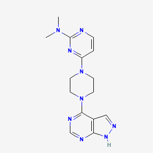 N,N-dimethyl-4-(4-{1H-pyrazolo[3,4-d]pyrimidin-4-yl}piperazin-1-yl)pyrimidin-2-amine