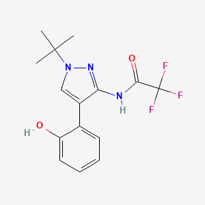 molecular formula C15H16F3N3O2 B1512225 N-(1-(Tert-butyl)-4-(2-hydroxyphenyl)-1H-pyrazol-3-YL)-2,2,2-trifluoroacetamide CAS No. 1431698-11-1