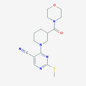 molecular formula C16H21N5O2S B15122261 2-(Methylsulfanyl)-4-[3-(morpholine-4-carbonyl)piperidin-1-yl]pyrimidine-5-carbonitrile 