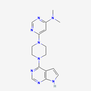 molecular formula C16H20N8 B15122265 N,N-dimethyl-6-(4-{7H-pyrrolo[2,3-d]pyrimidin-4-yl}piperazin-1-yl)pyrimidin-4-amine 