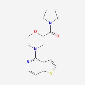 molecular formula C16H19N3O2S B15122290 2-(Pyrrolidine-1-carbonyl)-4-{thieno[3,2-c]pyridin-4-yl}morpholine 