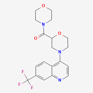 molecular formula C19H20F3N3O3 B15122309 4-[2-(Morpholine-4-carbonyl)morpholin-4-yl]-7-(trifluoromethyl)quinoline 