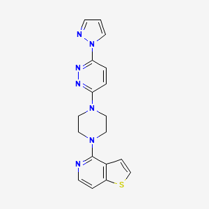 3-(1H-pyrazol-1-yl)-6-(4-{thieno[3,2-c]pyridin-4-yl}piperazin-1-yl)pyridazine