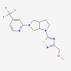 molecular formula C16H18F3N5OS B15122320 2-{1-[3-(Methoxymethyl)-1,2,4-thiadiazol-5-yl]-octahydropyrrolo[2,3-c]pyrrol-5-yl}-4-(trifluoromethyl)pyridine 