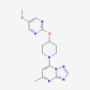 5-Methoxy-2-[(1-{5-methyl-[1,2,4]triazolo[1,5-a]pyrimidin-7-yl}piperidin-4-yl)oxy]pyrimidine