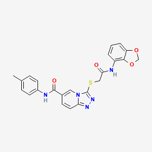 3-({[(2H-1,3-benzodioxol-4-yl)carbamoyl]methyl}sulfanyl)-N-(4-methylphenyl)-[1,2,4]triazolo[4,3-a]pyridine-6-carboxamide