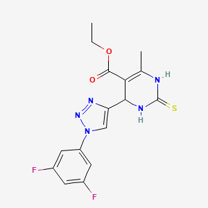 ethyl 4-[1-(3,5-difluorophenyl)-1H-1,2,3-triazol-4-yl]-6-methyl-2-sulfanylidene-1,2,3,4-tetrahydropyrimidine-5-carboxylate