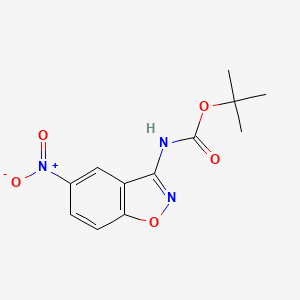 molecular formula C12H13N3O5 B1512236 tert-Butyl (5-nitrobenzo[d]isoxazol-3-yl)carbamate CAS No. 380629-72-1