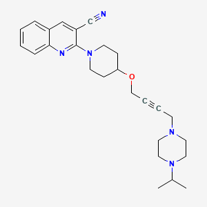 molecular formula C26H33N5O B15122362 2-[4-({4-[4-(Propan-2-yl)piperazin-1-yl]but-2-yn-1-yl}oxy)piperidin-1-yl]quinoline-3-carbonitrile 