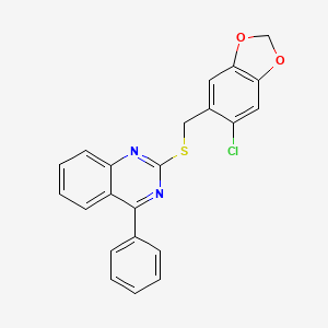 2-{[(6-Chloro-1,3-benzodioxol-5-yl)methyl]sulfanyl}-4-phenylquinazoline