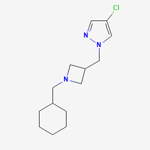 molecular formula C14H22ClN3 B15122397 4-chloro-1-{[1-(cyclohexylmethyl)azetidin-3-yl]methyl}-1H-pyrazole 