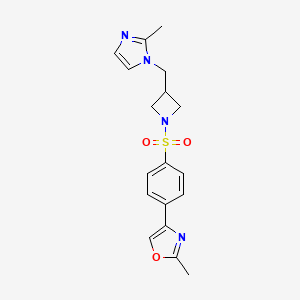 molecular formula C18H20N4O3S B15122415 2-methyl-4-[4-({3-[(2-methyl-1H-imidazol-1-yl)methyl]azetidin-1-yl}sulfonyl)phenyl]-1,3-oxazole 