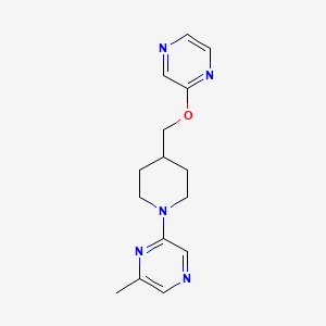 molecular formula C15H19N5O B15122450 2-Methyl-6-{4-[(pyrazin-2-yloxy)methyl]piperidin-1-yl}pyrazine 