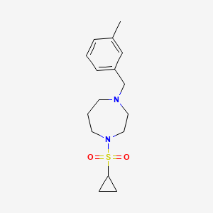 molecular formula C16H24N2O2S B15122460 1-(Cyclopropanesulfonyl)-4-[(3-methylphenyl)methyl]-1,4-diazepane 