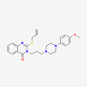 molecular formula C25H30N4O2S B15122480 3-{3-[4-(4-Methoxyphenyl)piperazin-1-yl]propyl}-2-(prop-2-en-1-ylsulfanyl)-3,4-dihydroquinazolin-4-one 