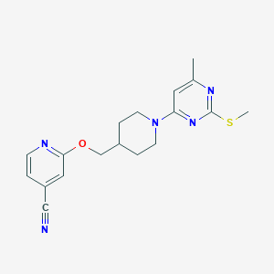 2-({1-[6-Methyl-2-(methylsulfanyl)pyrimidin-4-yl]piperidin-4-yl}methoxy)pyridine-4-carbonitrile