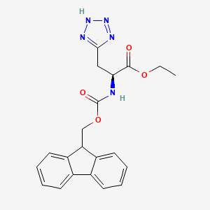 molecular formula C21H21N5O4 B1512252 (S)-Ethyl 2-((((9H-fluoren-9-YL)methoxy)carbonyl)amino)-3-(2H-tetrazol-5-YL)propanoate 