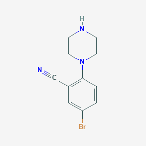 molecular formula C11H12BrN3 B1512254 5-Bromo-2-(piperazin-1-yl)benzonitrile CAS No. 791846-41-8