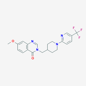 molecular formula C21H21F3N4O2 B15122556 7-Methoxy-3-({1-[5-(trifluoromethyl)pyridin-2-yl]piperidin-4-yl}methyl)-3,4-dihydroquinazolin-4-one 